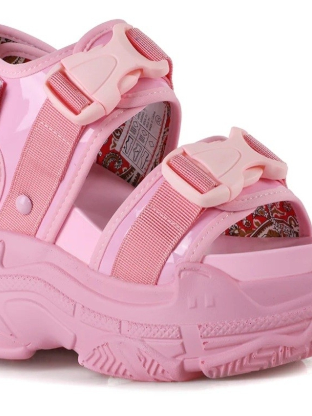 Chunky Pink Platform Sandals - Size 8